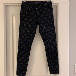 Black Floral jacquard style jeans